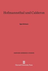 book Hofmannsthal and Calderon