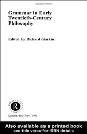 book Grammar in Early Twentieth-Century Philosophy 