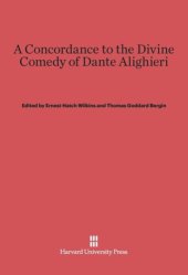 book A Concordance to the Divine Comedy of Dante Alighieri