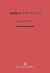 book Analytical Economics: Issues and Problems