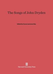 book Songs of John Dryden