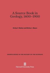 book A Source Book in Geology, 1400–1900