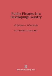 book Public Finance in a Developing Country: El Salvador — A Case Study