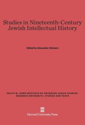 book Studies in Nineteenth-Century Jewish Intellectual History