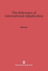 book The Relevance of International Adjudication