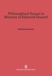 book Philosophical Essays in Memory of Edmund Husserl