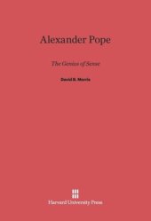 book Alexander Pope: The Genius of Sense