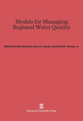 book Models for Managing Regional Water Quality