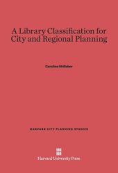 book A Library Classification for City and Regional Planning