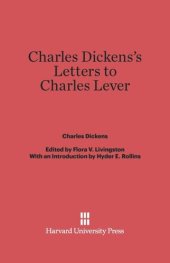 book Charles Dickens’s Letters to Charles Lever