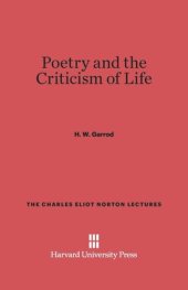 book Poetry and the Criticism of Life