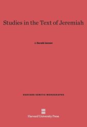 book Studies in the Text of Jeremiah