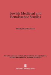 book Jewish Medieval and Renaissance Studies