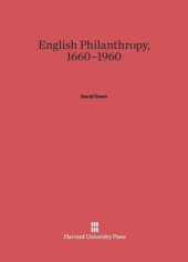 book English Philanthropy, 1660-1960