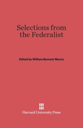 book Selections from the Federalist