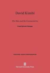 book David Kimhi: The Man and the Commentaries