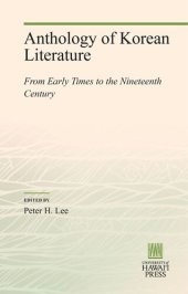 book Anthology of Korean Literature: From Early Times to the Nineteenth Century