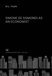 book Simone De Sismondi as an Economist