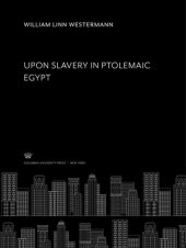 book Upon Slavery in Ptolemaic Egypt