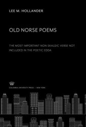 book Old Norse Poems the Most Important Non-Skaldic Verse Not Included in the Poetic Edda