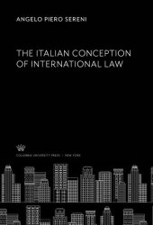 book The Italian Conception of International Law