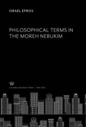 book Philosophical Terms in the Moreh Nebukim