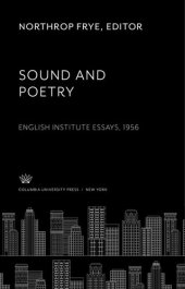 book Sound and Poetry: English Institute Essays 1956