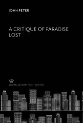 book A Critique of Paradise Lost