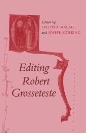 book Editing Robert Grosseteste