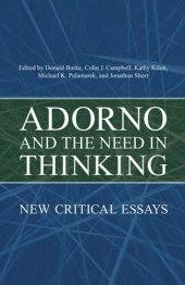 book Adorno and the Need in Thinking