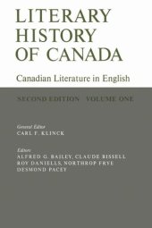 book Literary History of Canada: Canadian Literature in English (Second Edition) Volume I