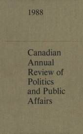 book Canadian Annual Review of Politics and Public Affairs: 1988