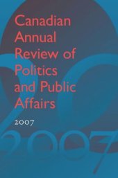 book Canadian Annual Review of Politics and Public Affairs 2007