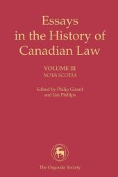 book Essays in the History of Canadian Law: Nova Scotia