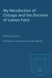 book My Recollection of Chicago and the Doctrine of Laissez Faire