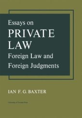 book Essays on Private Law: Foreign Law and Foreign Judgments