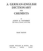 book German-English Dictionary for Chemists