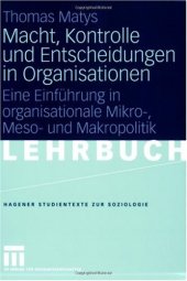 book Macht, Kontrolle und Entscheidungen in Organisationen