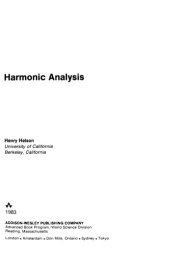 book Harmonic Analysis