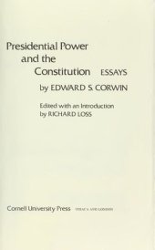 book Presidential Power and the Constitution: Essays