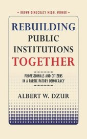 book Rebuilding Public Institutions Together: Professionals and Citizens in a Participatory Democracy