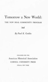 book Tomorrow a New World: The New Deal Community Program