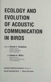 book Ecology and Evolution of Acoustic Communication in Birds