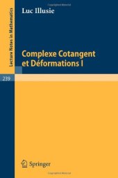 book Complexe cotangent et deformations I