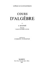 book Cours d'algebre