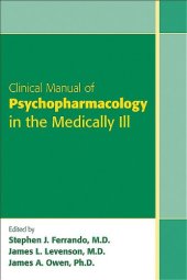 book Clinical Manual of Psychopharmacology in the Medically Ill