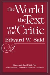 book The World, the Text, and the Critic