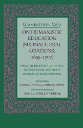 book On Humanistic Education: Six Inaugural Orations, 1699–1707