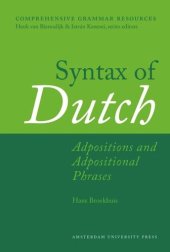 book Syntax of Dutch: Adpositions and Adpositional Phrases