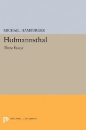 book Hofmannsthal: Three Essays